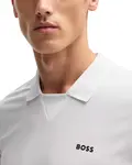 Поло из сетчатой ткани Palle Boss, белый - фото 4