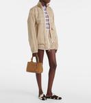 Мини-сумка-шоппер Jardinière из холста Prada, Tabacco C - фото 5