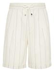 Brunello Cucinelli полосатые шорты-бермуды, белый - фото