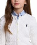Кардиган из хлопка с косами для больших девочек Polo Ralph Lauren, черный - фото 3