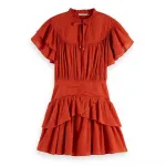 Платье Scotch & Soda Ruffled Gathered short sleeve short, красный - фото 3