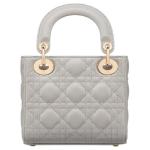 DIOR Женская мини-сумка из овчины серая - фото 4