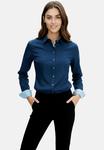 Блуза HEVENTON Button-down blouse, Navy Blue/Dark Blue - фото 7