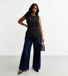 Жилет CURVES BUTTON UP New Look Curves, черный - фото