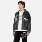 Джинсовая куртка мужская черная Evisu, черный - фото 3