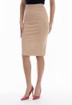 Юбка до колена faina Strick Midi, бежевый - фото 3
