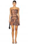 X revolve платье мини Cade от Agua Bendita, wild leopard multi - фото