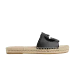 Сандалии Gucci Interlocking G Cut-Out Espadrille Sandal Black, черный - фото