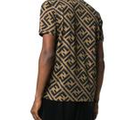 Футболка с принтом Monogram FENDI, коричневая - фото 4