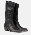 Кожаные сапоги Clive до середины голени Khaite, черный - фото