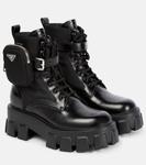 Кожаные ботинки монолит Prada, Nero - фото