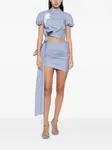 Драпированная мини-юбка Self-Portrait, синий - фото 2