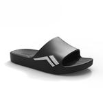 Тихие тапочки-шлепанцы мужские черно-белые LUOFU, белый черный перец - фото 2