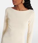 Вязаное мини-платье с рюшами Same, кремовый - фото 4