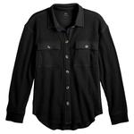 Девчачья оверсайз вафляная рубашка 6-20 в размерах regular и plus So, Black Luxe - фото