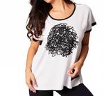 Абстрактный свободный топ белого и черного цветов Angel Apparel, белый/черный - фото