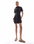 ASOS DESIGN Tall джинсовое облегающее мини-платье-рубашка черного цвета ASOS Tall - фото