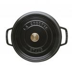 Круглая чугунная кокотница Staub, 3,8 л, 24 см, черный - фото 2