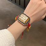 Ремешок Apple Совместимость Металлический 49мм Akkerds, Серебристый Красный, Колокольчик Благословения - фото 5