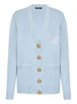 Кардиган с эмблемой и пуговицами BALMAIN, синий - фото