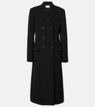 Пальто из древесной шерсти The Row, черный - фото