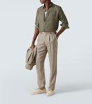 Льняная рубашка Sunspel, Dusk Green - фото 2