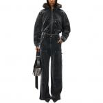 Alexander Wang Толстовка с капюшоном отделкой из овчины, Washable Slate Gray - фото 6