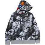 Tree Edge Camo Shark худи на молнии A BATHING APE, белый - фото 2
