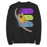 Мужской свитшот Cartoon Network Adventure Time Jake Emotions Licensed Character, черный - фото