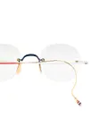 Круглые очки без оправы Thom Browne Eyewear, белый - фото 3