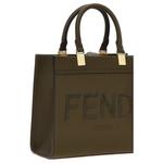 Кожаная сумка-шоппер маленького размера женская зеленая FENDI - фото 3