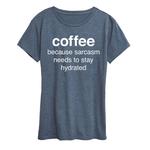 Женская футболка с рисунком Coffee Sarcasm, цвет Heather Blue - фото