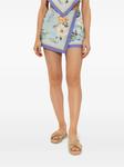 Шорты с цветочным принтом Self-Portrait, синий - фото 3