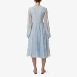 Платье миди Leem с рисунком, завышенной талией и ярусами, синий - фото 4