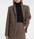 Клетчатый блейзер Ganni, Chicory Coffee - фото 6