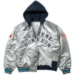Supreme Сатиновая бейсбольная куртка с капюшоном, Black - фото 5