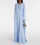 Кафтан из крепа с декоративными элементами Carolina Herrera, Celeste Multi - фото 2