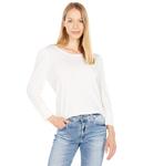 Топ SUNDRY 3/4 Puff Sleeve Pima Cotton Top, Vanilla - фото