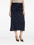 Юбка миди с драпировкой Theory, синий - фото 3