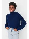 Свитер trendyol Rollkragen, темно-синий - фото