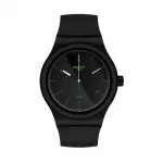 Часы AM51 с черным ремешком из биоматериала Swatch, черный - фото