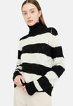 Джемпер LIU JO STRIPED AND POLO-NECK, Black - фото 6