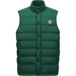 Moncler Барт Логотип Нашивка Стеганый Жилет, Emerald Green - фото