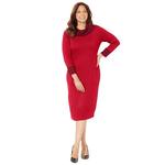 Женское платье-свитер с капюшоном plus size Catherines, Classic Red - фото