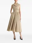 Драпированное платье миди Patou, бежевый - фото 2