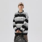 Свитер унисекс GOLFCROSS, красно-белый в полоску - фото 10