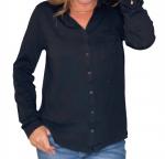 Идеально мягкая рубашка на пуговицах черного цвета hello nite - фото