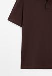 Поло Massimo Dutti SHORT SLEEVE POLO NECK, Bordeaux - фото 9