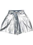 Doublet джинсовые шорты с эффектом металлик, серебряный - фото
