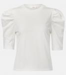 Хлопковый топ с драпировкой Frame, белый - фото